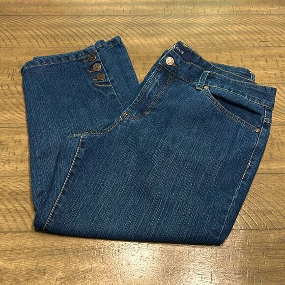 Anne Klein denim cropped pants size 14 - Picture 1 of 10